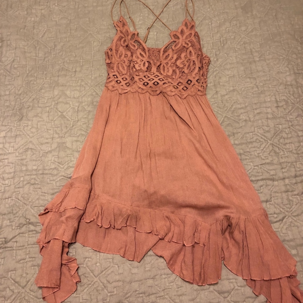 Free People blush adella dress Never been worn!